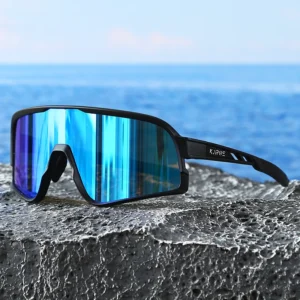 KAROS Polarisierte UV400-Fahrrad-Sonnenbrille für Männer und Frauen, winddicht, blendfrei, Sportbrille, Outdoor-Fahrrad-Reitbrille
