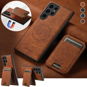 Abnehmbare 2-in-1-Leder-Geldbörsen-Magnet-Kartenhalter-Handyhülle für Samsung Galaxy S24 S23 Ultra S22 Plus. Drahtloses Laden
