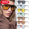 9 stücke/4 stücke Doppel Brücke Sonnenbrille Oversize Candy Farbe Brille Frauen Klassische Mode Oval Pilot Sonnenbrille UV400 Oculos de Sol 2