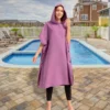.Mikrofaser Surf Poncho Handtuch Poncho Schnelltrocknendes Handtuch Hoodie Strandrobe Wickelponcho Badetuch Strandponcho Erwachsene 3