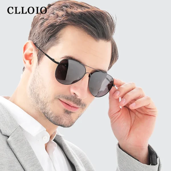 CLLOIO Titan Legierung Polarisierte Sonnenbrille Männer Frauen Mode Photochrome Sonnenbrille Chameleon Anti-glare Fahren Oculos de sol 4