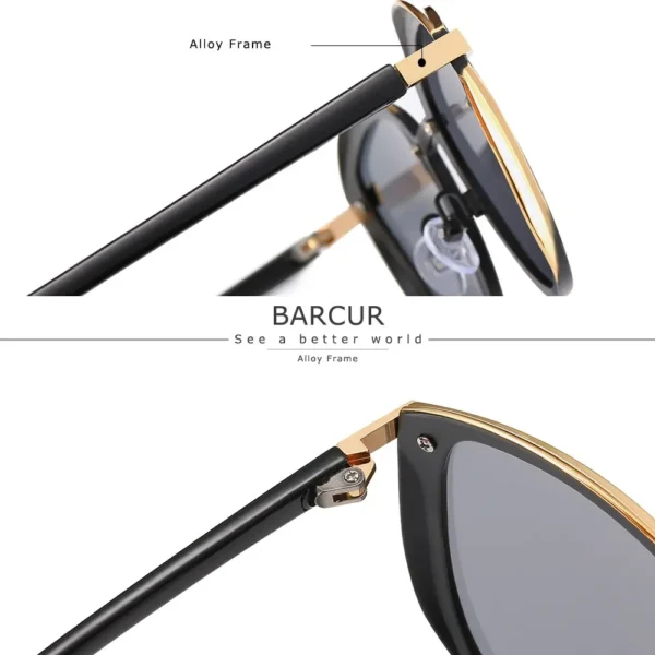 Barcur stil polarisierte sonnenbrille für frauen catmore runde sonnenglas damen frau brille accessoire uvab schutz 5