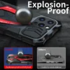 Stoßfeste Rüstungs-Metall-Telefonhülle für iPhone 13, 14, 15, 16 Pro Max, robuste Anti-Fall-Telefonabdeckung für Samsung S23 S22 S24 Ultra 4