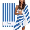 Gestreifte Strandtücher, Strandtuch mit individuellem Namen, 3D-gedrucktes Mikrofaser-Strandtuch, wasserabsorbierendes, personalisiertes, schnell trocknendes Badetuch 4