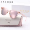 BARCUR Transparente Damen-Sonnenbrille, bequem, langlebig, schöner PC-Cat-Eye-Rahmen, Party, Reisen, UV400, polarisierte Sonnenbrille, bestes Geschenk 2