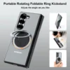 Eary für Samsung Galaxy Z Fold 6 5 Handyhülle mit Magsafe Kickstand 360 °   Drehbare Ganzkörperschutzhülle aus Leder mit Ring 3
