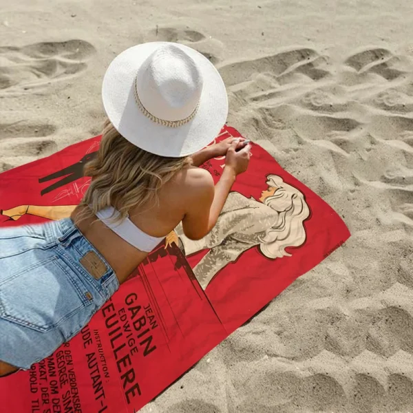 Brigitte Bardot Mikro faser decke schnell trocknende Strand tücher übergroßer Druck super saugfähige Pool handtuch decke 5