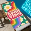 M-Mehrfarbiges Schriftdesign-Handtuch für den Strand, schnell trocknend, weiche Poolhandtücher, Geschenk für Reisen, Fitnessstudio, Dusche, Camping, Sport 6