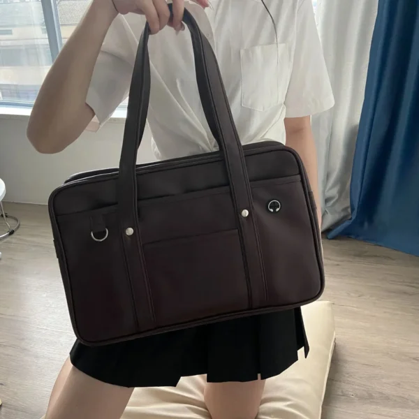 Schultasche PU-Leder japanische breite Applikation japanische Handtasche große Kapazität wasserdicht 6