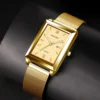Top Marke herren Uhren Luxus Fashion Square Quarz Armbanduhr Wasserdicht Kalender Silber Gold Uhr für Männer Reloj Hombre 4