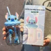 Cartoon Erdbeere Bär Judy Stich Stroh Glas 2025 Neue 480 ml Stroh Glas Büro Campus Mode Kawaii Glas Tasse Geschenk 2