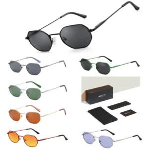 Zenottic retro kleine polygon polarisierte sonnenbrille frauen metall uv400 sonnenbrille männer blend freie uv400 brille treiben brillen