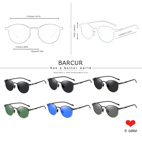 Barcur tr90 tempel sonnenbrille frauen polarisiert mode sonnenbrille fahren rund damen sonnenbrille 3