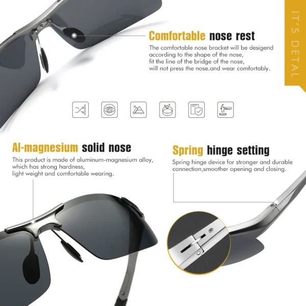 Aluminium Magnesium Polarisierte Sonnenbrille Männer Fahren Sonnenbrille Outdoor Sport Brille Braun Anti-Glare lentes de sol hombre 5