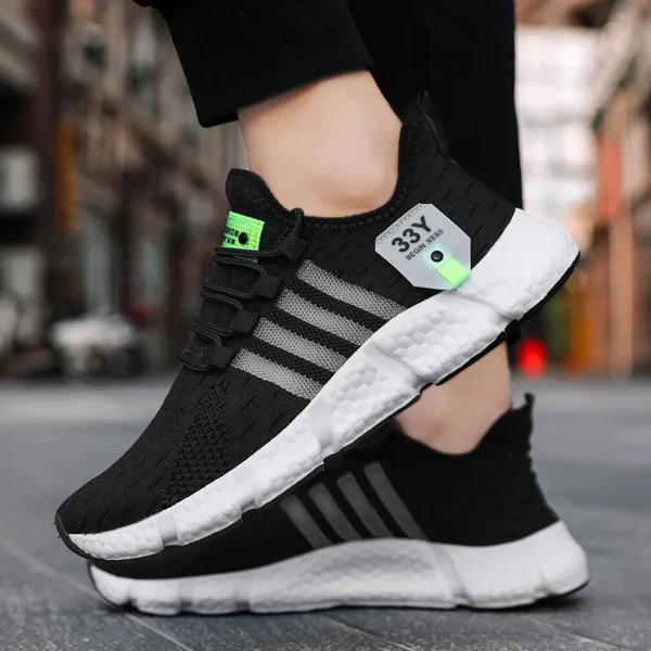 Atmungsaktives Mesh Männer Schuhe Trendy Leichte Fuß Wohnungen Plus Größe Männliche Tennis Turnschuhe Laufen Outdoor Fitness Schuhe 2024 3