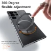 Langsidi Leder Magnet Metall Ring halter Fall für Samsung Galaxy S24 Ultra S23 S24 plus stoß festen schlanken Schutz 2