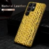 LANGSIDI Luxus Python Echtes Leder Fall Für Samsung Galaxy S23 S24 S25 Ultra S22 Plus S21 S20 Schlange Haut Leder Zurück Abdeckung 4