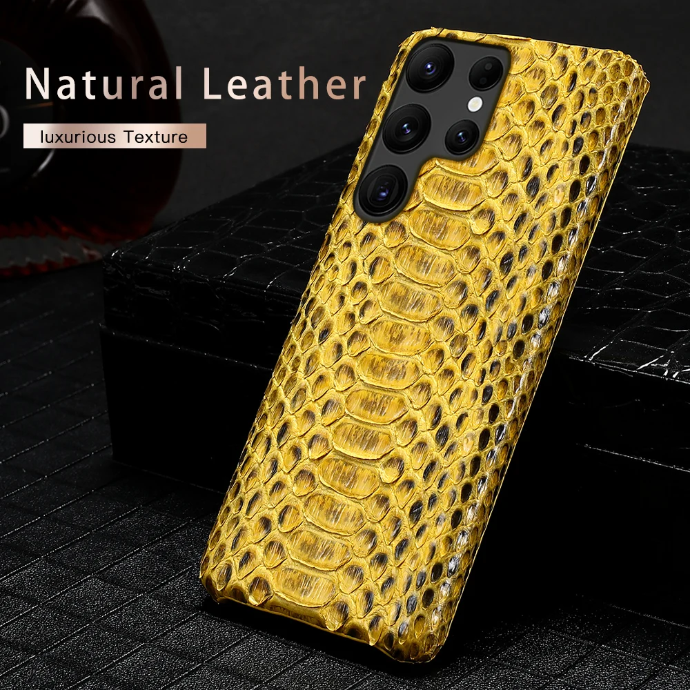 LANGSIDI Luxus Python Echtes Leder Fall Für Samsung Galaxy S23 S24 S25 Ultra S22 Plus S21 S20 Schlange Haut Leder Zurück Abdeckung 4