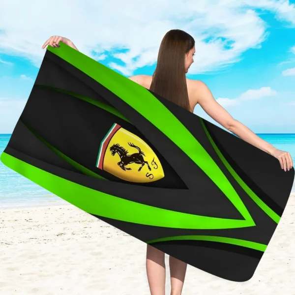 F-Ferrari Mikrofaser bedrucktes Strandtuch, Bergsteigen, Yoga, Strand, Schwimmen, Laufen, saugfähig, weiches Handtuch 5