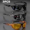 1 Stück/3 Stück polarisierte Retro-Herren-Sport-Sonnenbrille, langlebiger, durchscheinender farbiger Rahmen und TAC-Linse, zum Wandern, Angeln, Rennen 2
