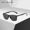 VEITHDIA Vintage Unisex Polarisierte Sonnenbrille Edelstahlrahmen Hochauflösende Nylonlinse UV400 Brillen für Männer/Frauen 8245 3