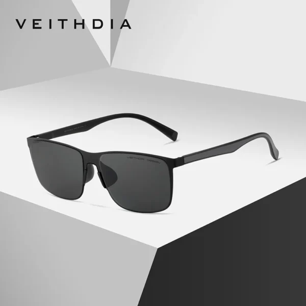 VEITHDIA Vintage Unisex Polarisierte Sonnenbrille Edelstahlrahmen Hochauflösende Nylonlinse UV400 Brillen für Männer/Frauen 8245 3