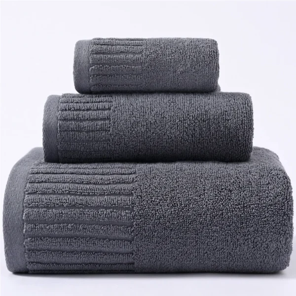 100 % Baumwolle, 3-teilig, hochwertiges Handtuch-Set, weiches, saugfähiges Badetuch, Gesichtstücher, kleines quadratisches Handtuch, für Zuhause, Hotel, Badezimmer 5
