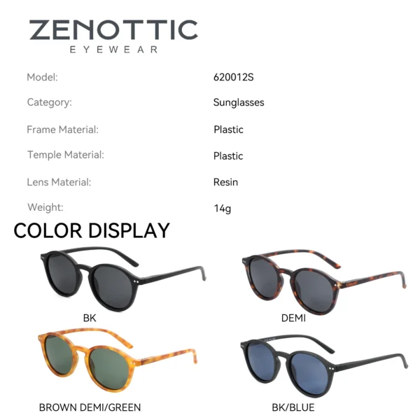 ZENOTTIC 2er-Pack polarisierte Sonnenbrillen für Damen und Herren, Vintage-Sonnenbrillen mit rundem und quadratischem Rahmen, UV-Schutz 3