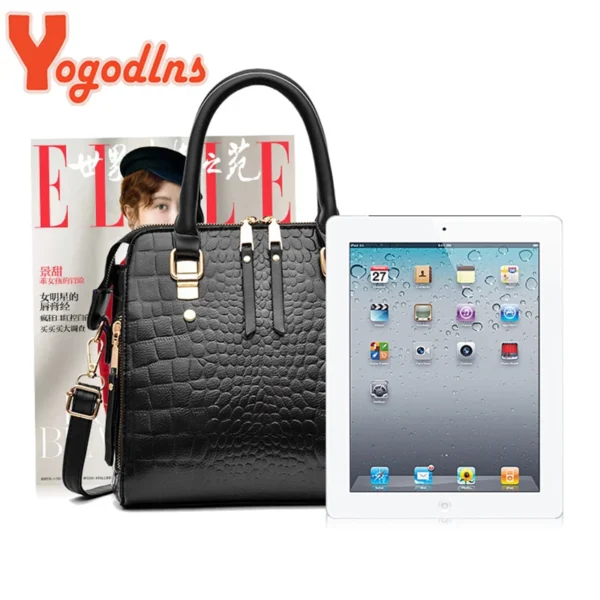 Yogodlns Luxus Krokodil Muster Handtasche Frauen Winter Neue PU Leder Quaste Schulter Tasche Marken Design Griff Tasche Dame Geldbörse 6