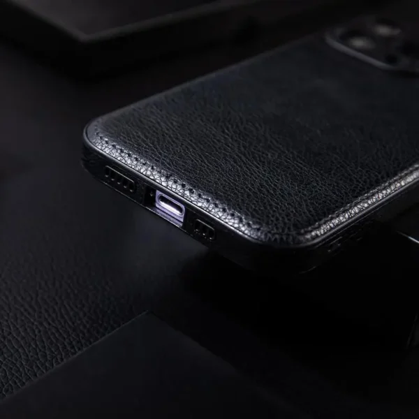 Für iPhone 16 15 14 13 13 12 11 Pro Max Plus Handyhülle Luxus Retro Nähte Leder All Inclusive Feine Loch Stoßfeste Abdeckung 2