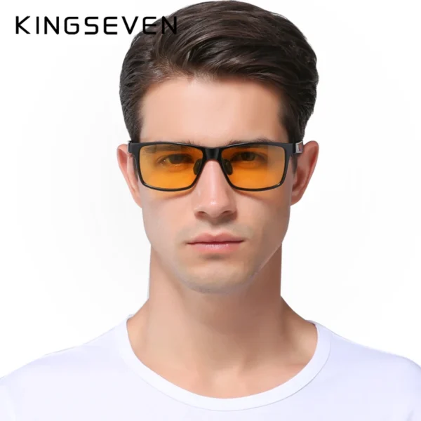KINGSEVEN Aluminium Polarisierte nachtsicht Sonnenbrille Männer Platz Sonnenbrille Fahren Sonnenbrille Schutzbrille Eyewear oculos de sol 2