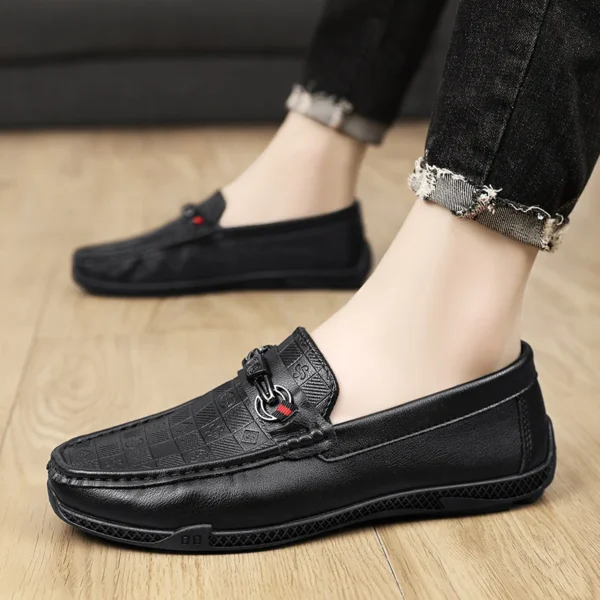 Mode Leder Männer Casual Schuhe Slip auf Formale Faulenzer Luxus Marke Komfortable Männer Mokassins Italienische Weiche Männliche Fahren Schuhe 2