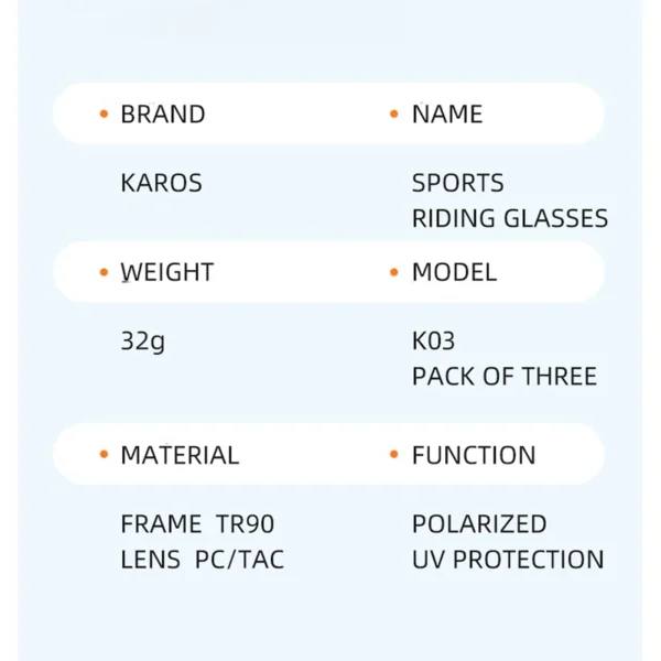 KAROS Polarisierte UV400-Fahrrad-Sonnenbrille für Männer und Frauen, winddicht, blendfrei, Sportbrille, Outdoor-Fahrrad-Reitbrille 5