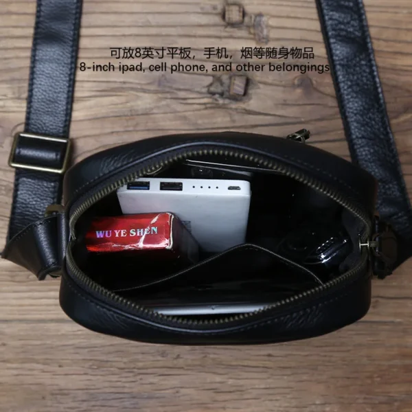 NZPJ Echtes Leder Herren Umhängetasche Lässige Umhängetasche Natürliches Rindsleder Vertikale Herrentasche Trend Tablet Computertasche 5