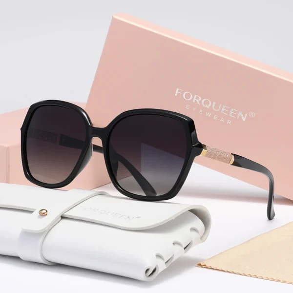 2025 FORQUEEN Trendige Damen-Sonnenbrille, polarisiert, Anti-UV400, Schmetterling, großer Rahmen, für Damenurlaub 3