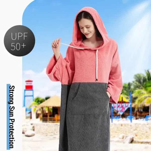 Schnellt rocknende Badet ücher Pool wechsel Robe Schnellt rockn ender Poncho Surfen Tauchen Kapuzen handtuch Strand umhang wind dicht und warm 3