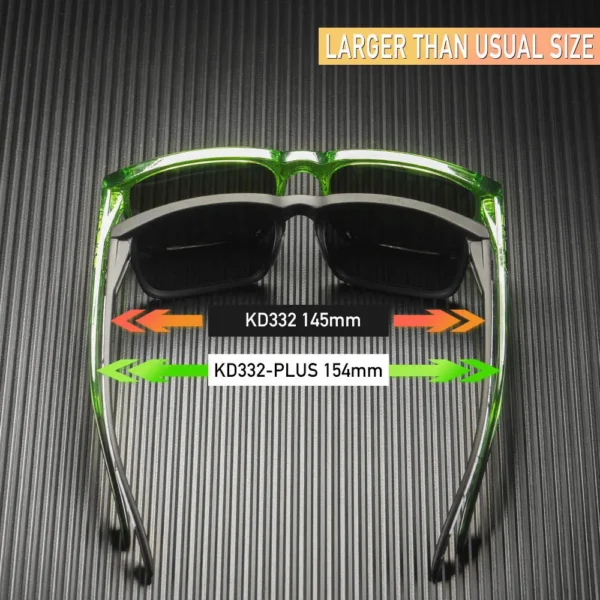 KDEAM Große quadratische Herren-Sonnenbrille, polarisiert, photochrome, übergroße Sonnenbrille, modische Damen-Sonnenbrille, verbesserte Ausgabe 2