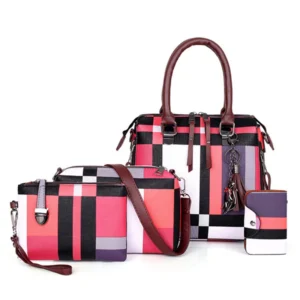 Luxushandtaschen, karierte Damentaschen, Designer-Quasten-Geldbörsen-Handtaschen, Set 4-teilige Tasche, zusammengesetzte Messenger-Damentasche