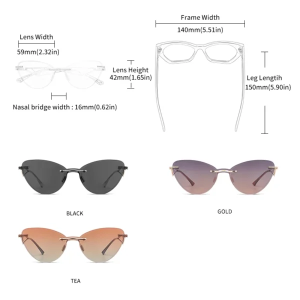 GCV Brandneue 2-in-1-polarisierte Sonnenbrille für Damen, Anti-Blaulicht-Brille, Schmetterlingsrahmen, multifunktional, medizinische Anwendbarkeit 5