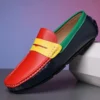 Männer Schuhe Leder Casual Luxus Formale Mann Loafer Mokassins Italienische Atmungsaktive Slip auf Männliche Bootsschuhe Komfortables Fahren Schuh