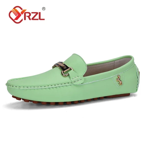 YRZL Loafer Herren Handgefertigte PU-Leder Loafer Casual Driving Flats Slip-on-Schuhe Luxuriöse bequeme Mokassins Weiße Loafer Schuhe Herren 4