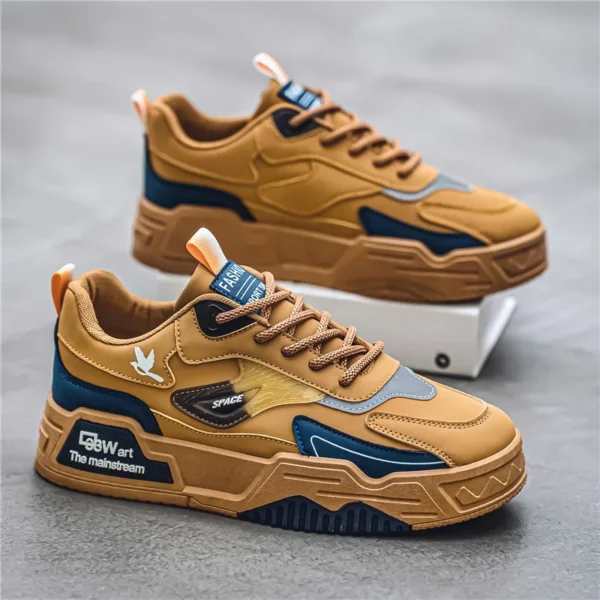 2024 Herbst neue lässige Sportschuhe Herren Leder Low-Top Modetrend einfach am Spiel Laufschuhe Herren Skateboardschuhe geeignet für Outdoor-Sportarten 2