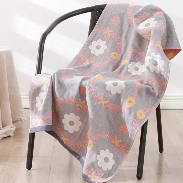 Badetuch-Set aus Baumwollgaze für Damen, Badezimmer, hochwertig, 70 x 140, 35 x 75 cm 5