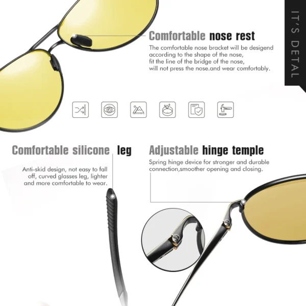 LIOUMO Top Qualität Luxus Design Pilot Sonnenbrille Photochrome Polarisierte Nachtsicht Fahren Brille Männer Frauen zonnebril heren 5