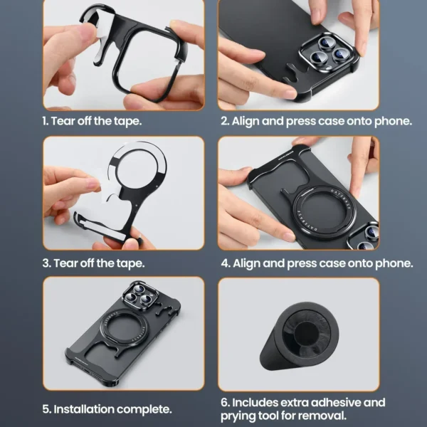 Eary für iPhone 16/15/Pro Max Stoßstangen etui mit Magnetst änder rahmenlose flüssige Metall stoß feste minimalist ische Telefon abdeckung 6