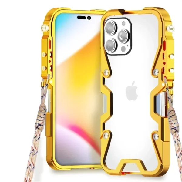 Stoßfest Metall Bumper Fall Für iPhone 12 13 14 15 16 Pro Max Fall Luxus Aluminium Rahmen Abdeckung Funda Für iPhone 16 15 Plus Fall 2