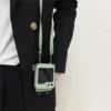 Cross body Leder Handy hülle für Samsung Galaxy Z Flip 6 5 4 3 5g Flip5 Flip4 Flip6 5g Brieftasche Karten halter weiche stoß feste Abdeckung 2