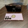 Für Samsung Galaxy S25 Ultra Luxus Ring Stand halter Beschichtung Blumen Handy hülle für Samsung S21 S22 S23 plus S24 A55 A16 Abdeckung 2