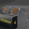 CATERSIDE Retro Punk Sonnenbrille Männer Vintage Flache Top Doppel Brücken Hohe Qualität Sonnenbrille Frauen Reise Party Festival Brillen