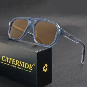 CATERSIDE Retro Punk Sonnenbrille Männer Vintage Flache Top Doppel Brücken Hohe Qualität Sonnenbrille Frauen Reise Party Festival Brillen
